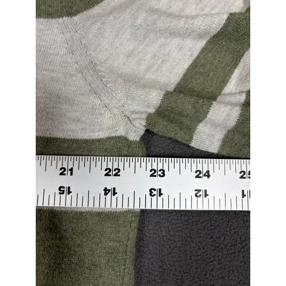 Old Navy Sweater Mens L Tall Green Striped Crew Neck Long Sleeve Go-Recycled